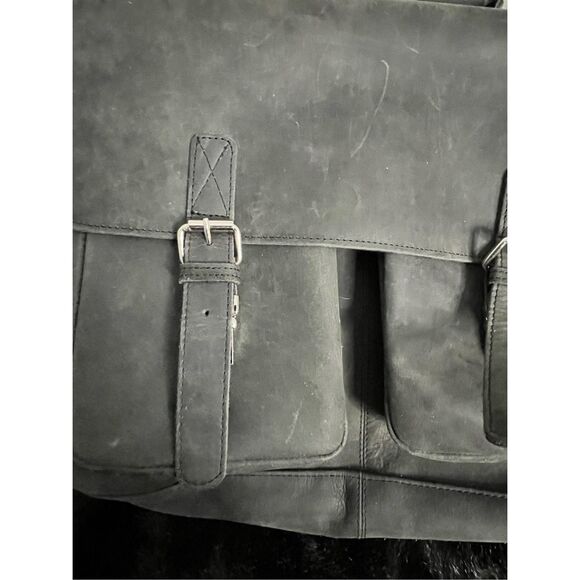 KomalC 16 Inch Leather briefcase Laptop Messenger Bags - Picture 7 of 8